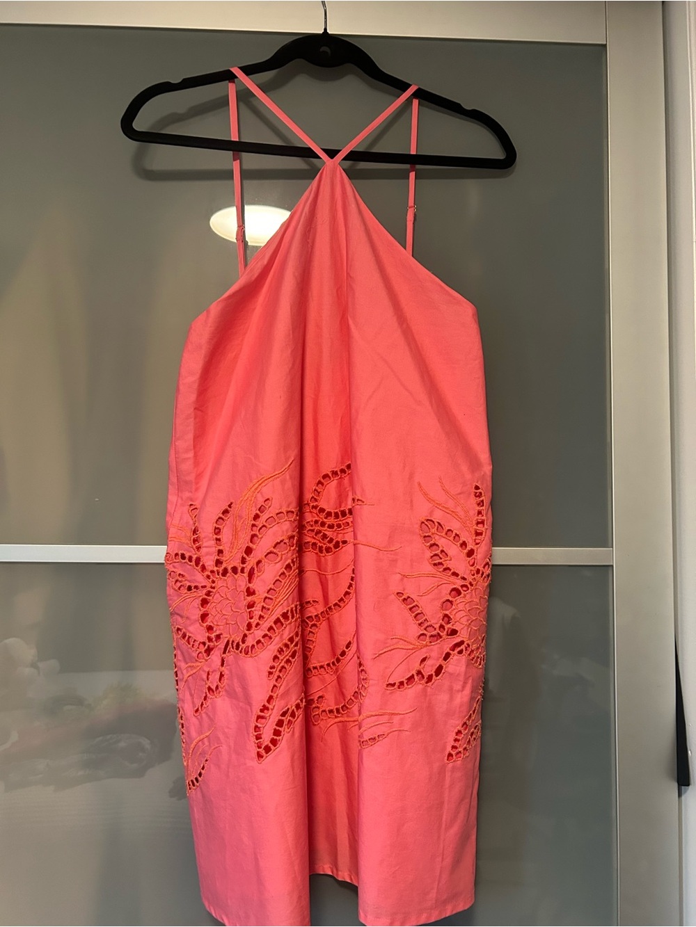MINKPINK Pink Eyelet Halter Mini Dress